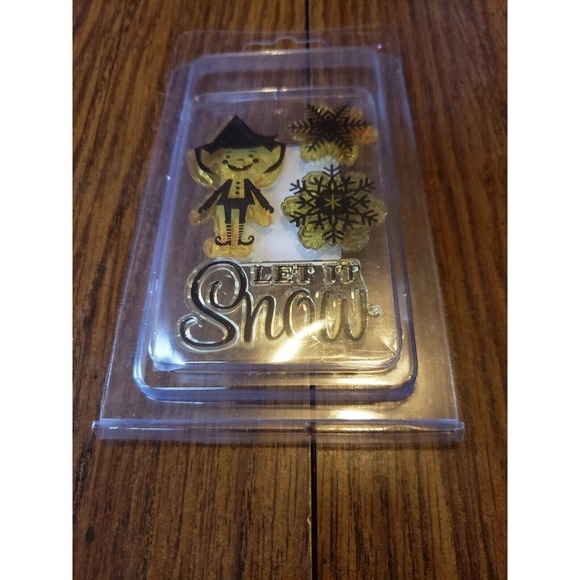 Lot of 6 Small Holiday Themed Clear Cling Stamps - Picture 2 of 13